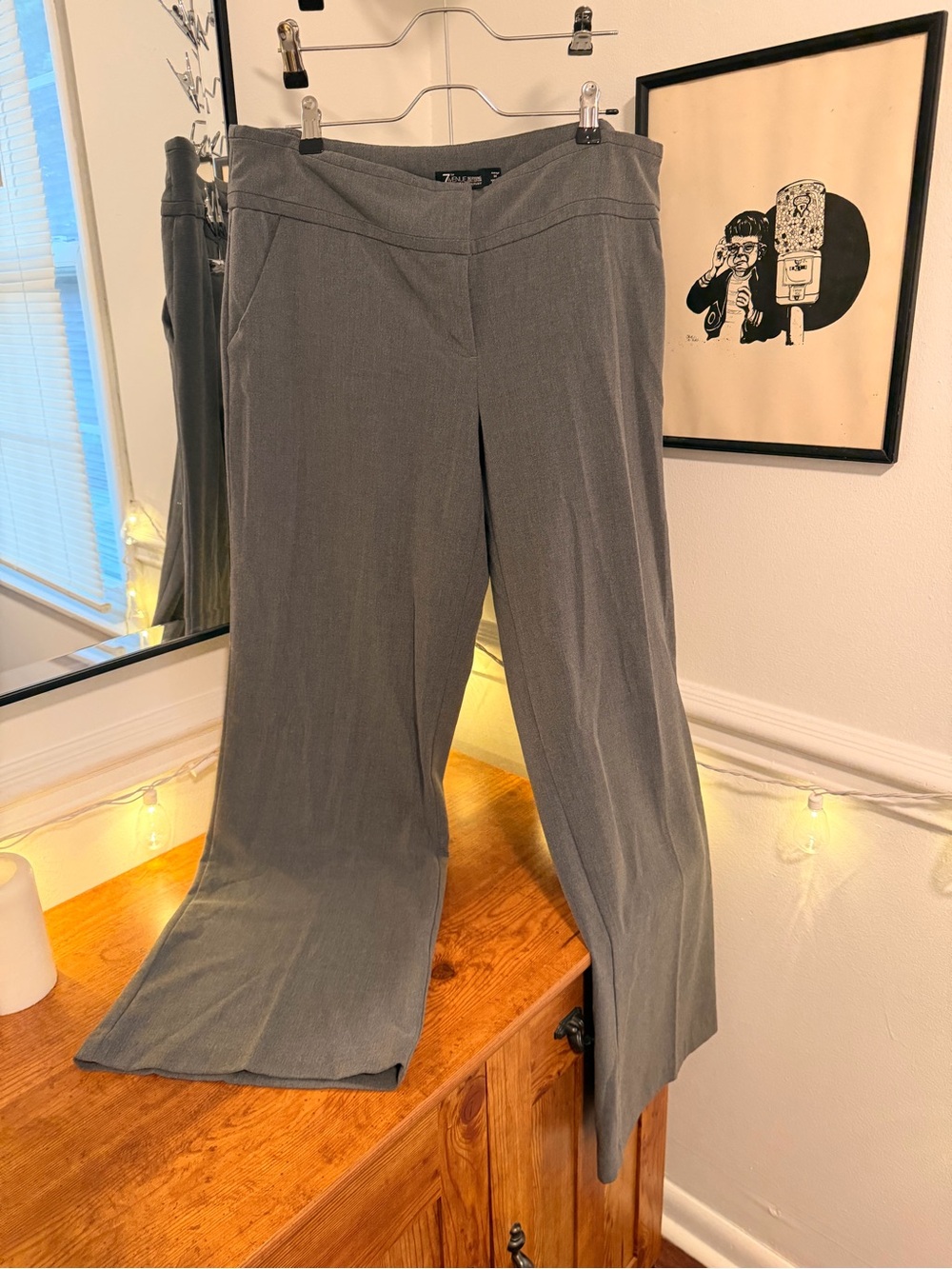 7th Avenue Women's Gray Wide Leg Pants